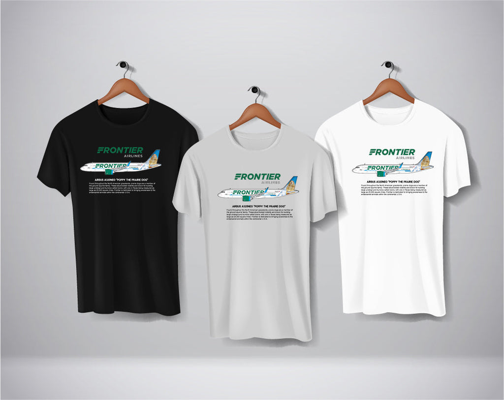 Frontier - Airbus A320NEO "Poppy The Prairie Dog" - Historical T-Shirt