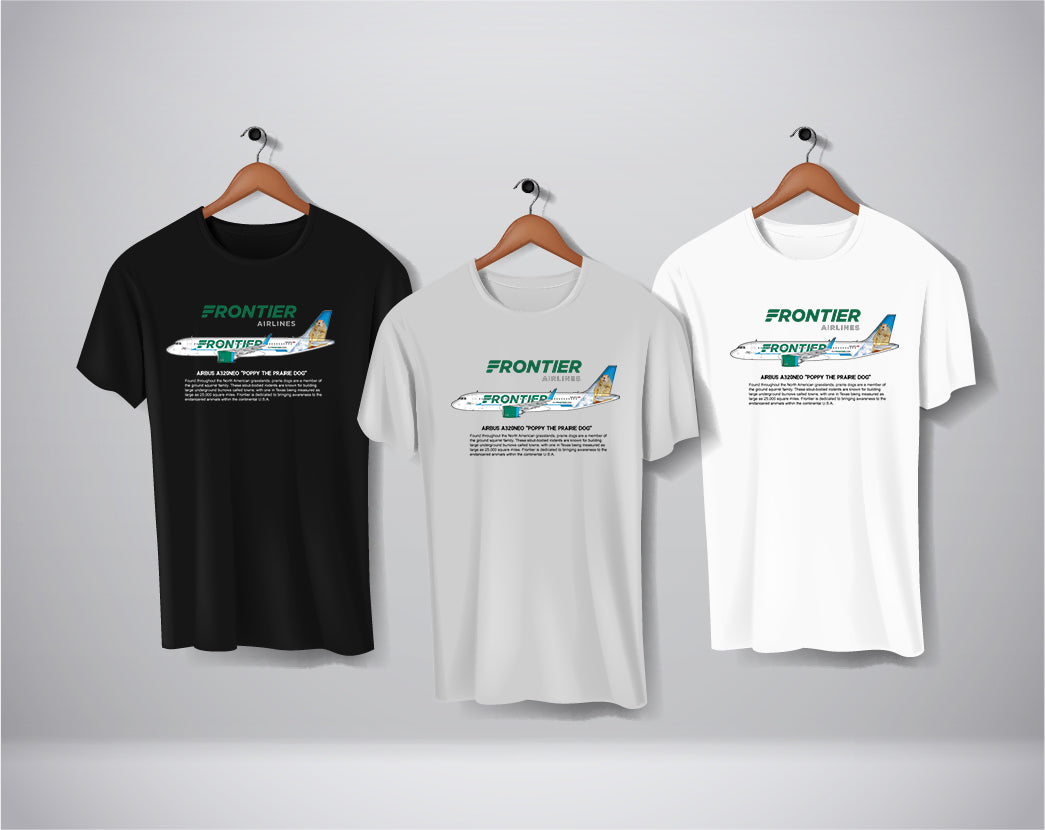 Frontier - Airbus A320NEO "Poppy The Prairie Dog" - Historical T-Shirt