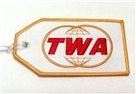Embroidered TWA Gold Globe Logo Bag Tag