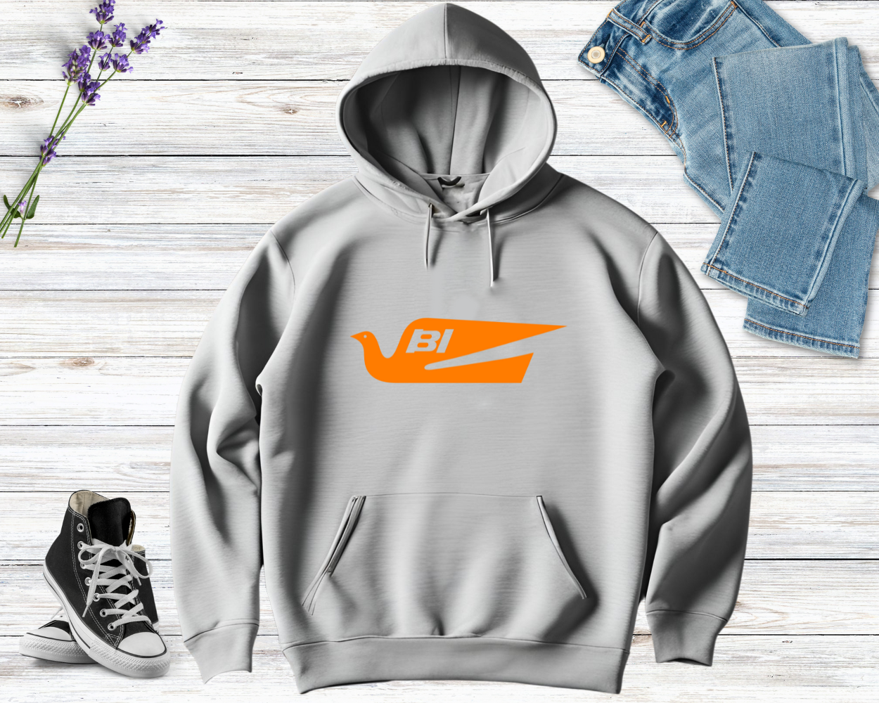 Braniff Airlines - Bird Logo Unisex Hooded Sweatshirt Screen Printed