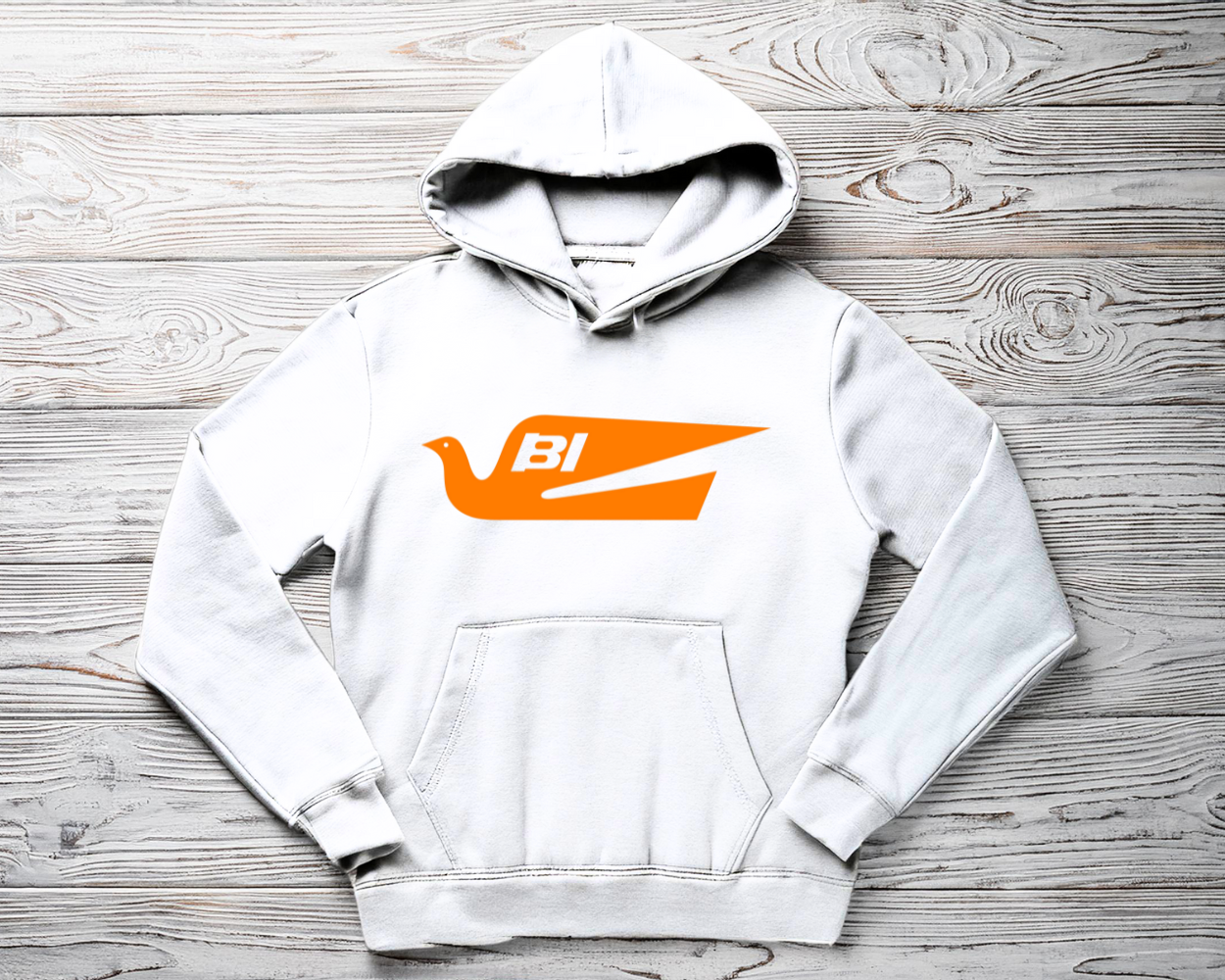 Braniff Airlines - Bird Logo Unisex Hooded Sweatshirt Screen Printed