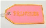 Embroidered Pink Princess Bag Tag