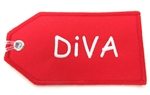 Embroidered Red Diva Bag Tag