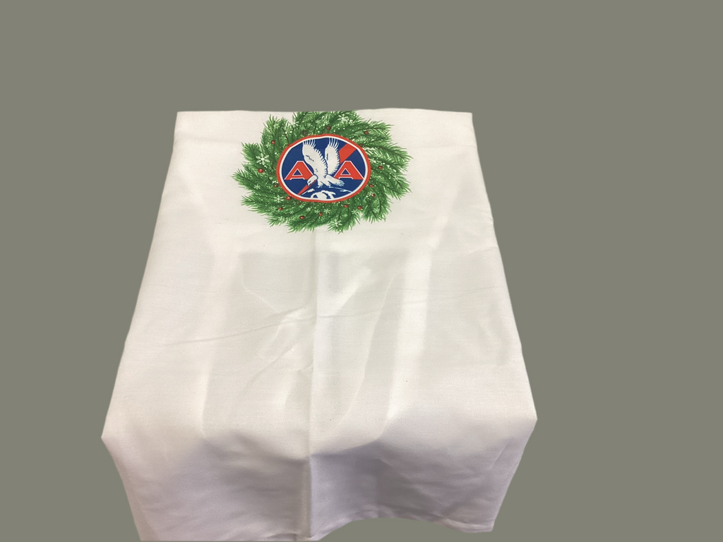 AA 1930's Logo Apron w/Holiday Wreath