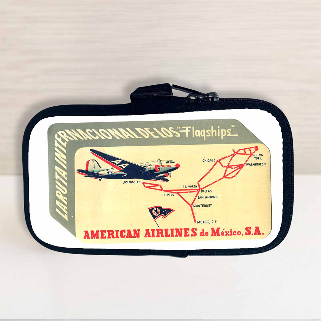 American Airlines 1940's Mexico Service Bag Sticker Travel Pouch