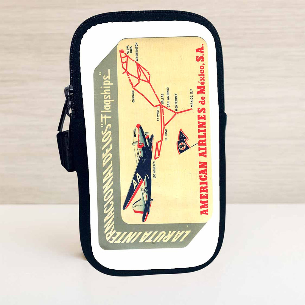 American Airlines 1940's Mexico Service Bag Sticker Travel Pouch