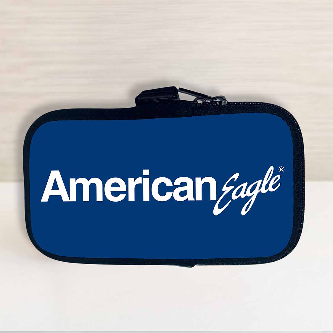 American Eagle Blue Script Travel Pouch