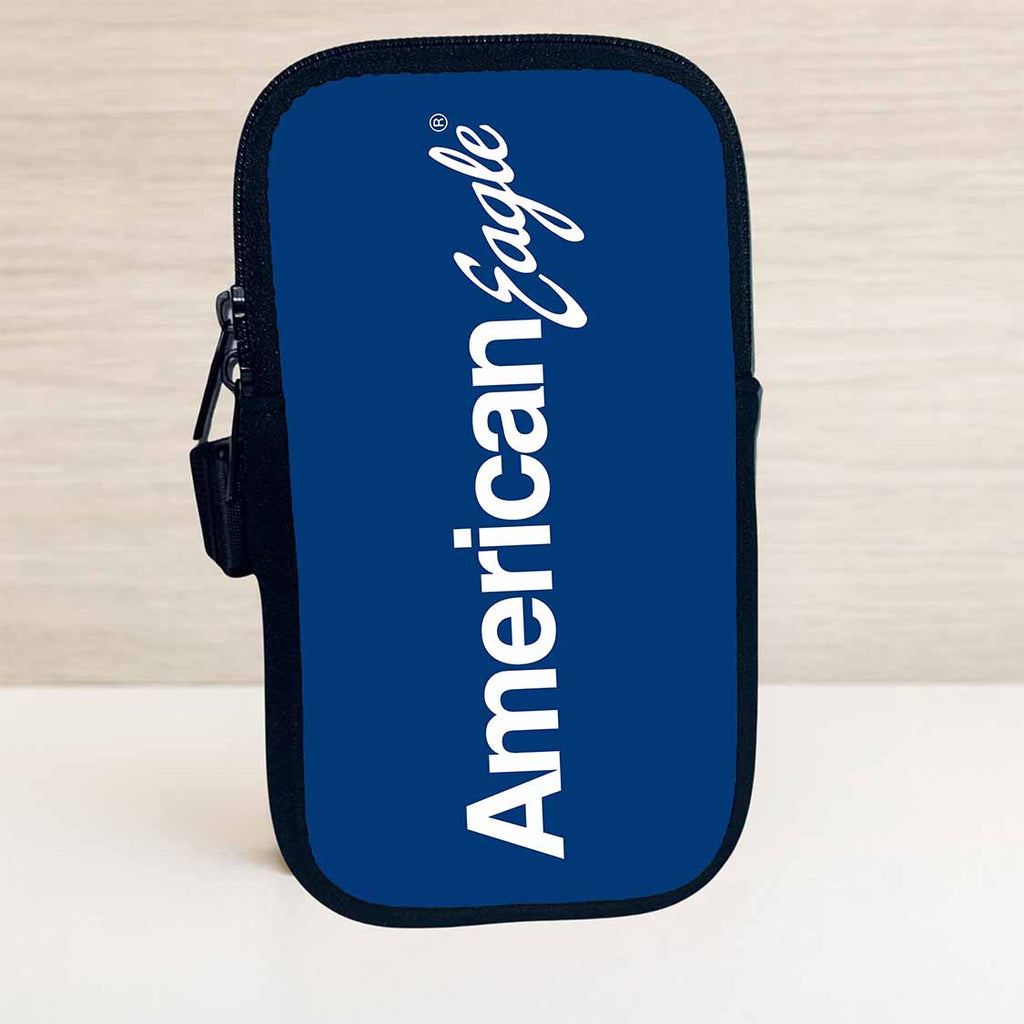 American Eagle Blue Script Travel Pouch
