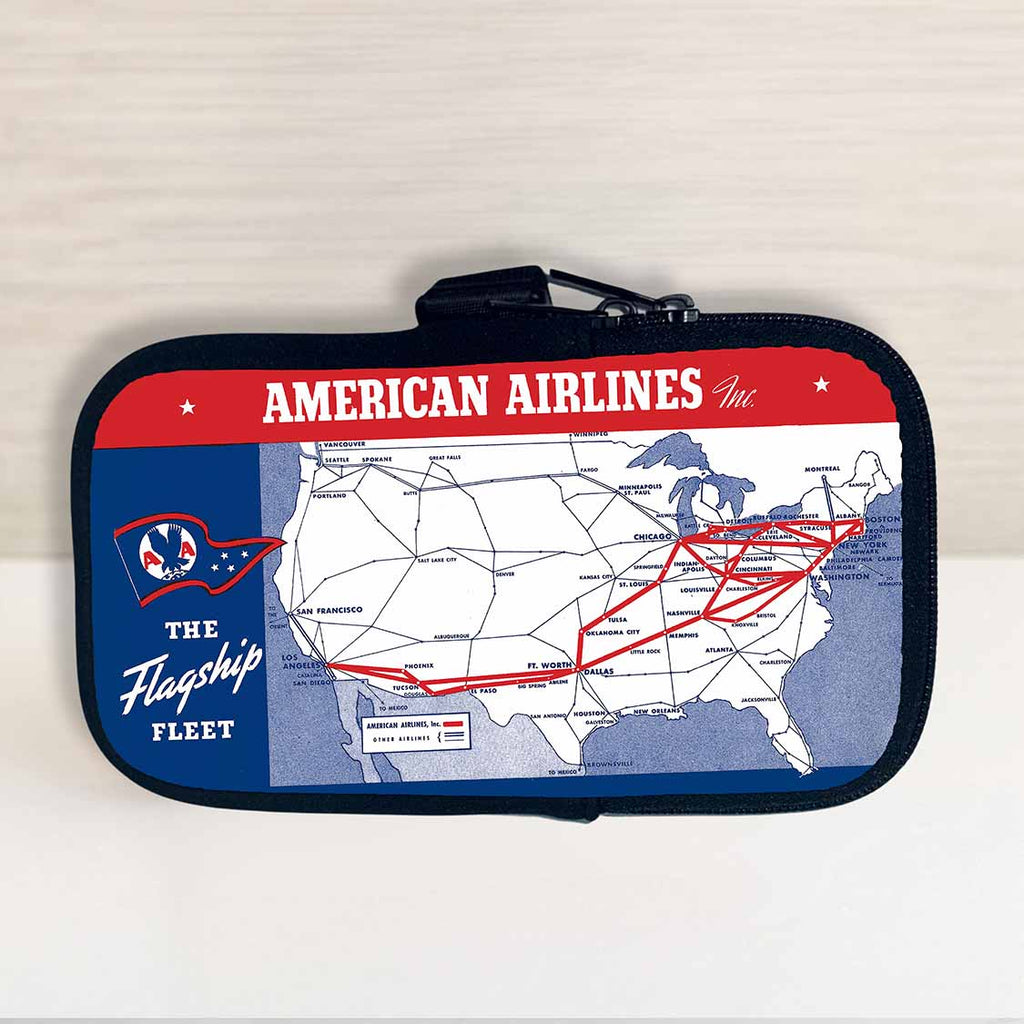 American Airlines Flagship Fleet Route Map Travel Pouch