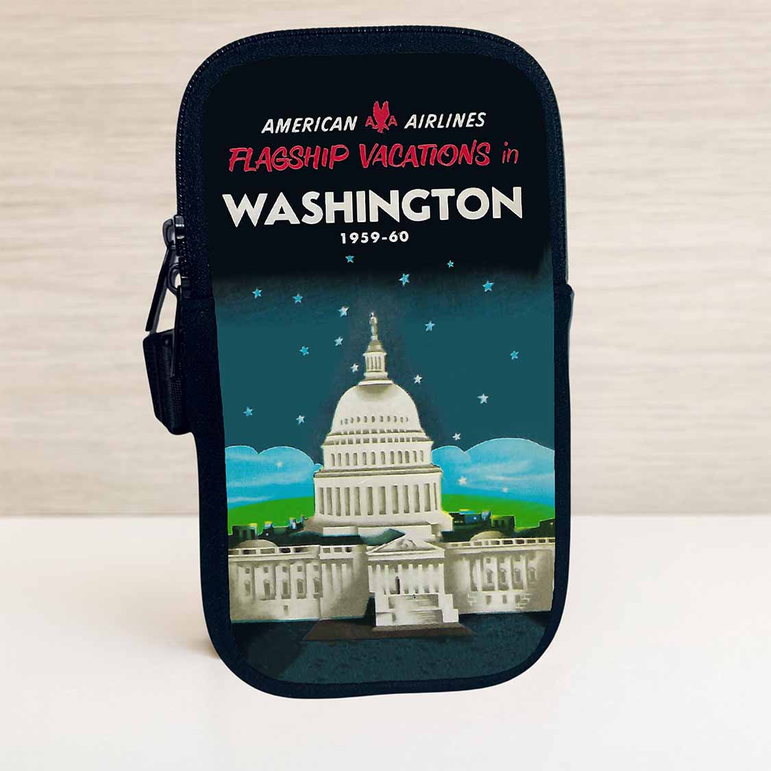 American Airlines Vacations Washington DC Brochure Cover Bag Sticker Travel Pouch
