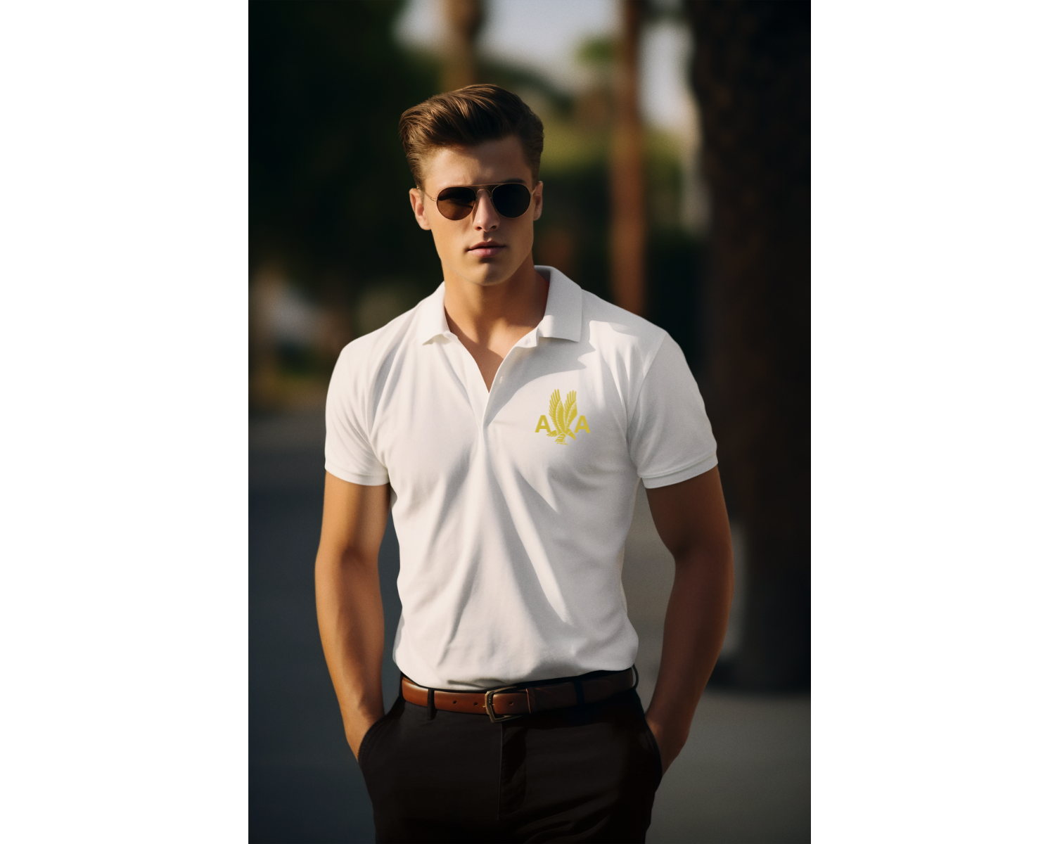 AA 1940 Logo Embroidered Wicking Polo