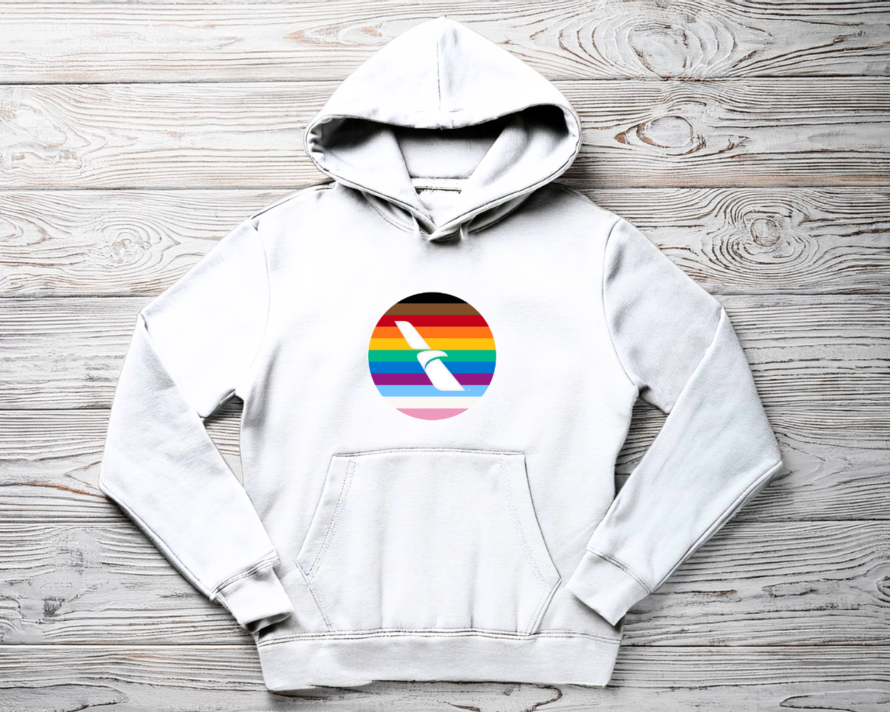 Pride 2013 American Airlines Logo Hooded Sweatshirt Embroidered