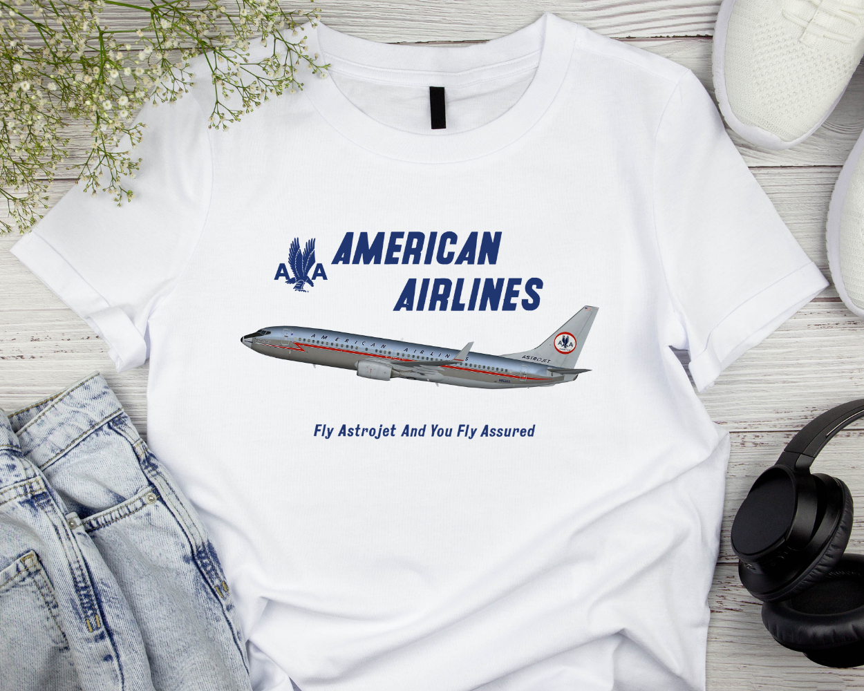 AA Fly Astrojet - Unisex Softstyle White T-Shirt
