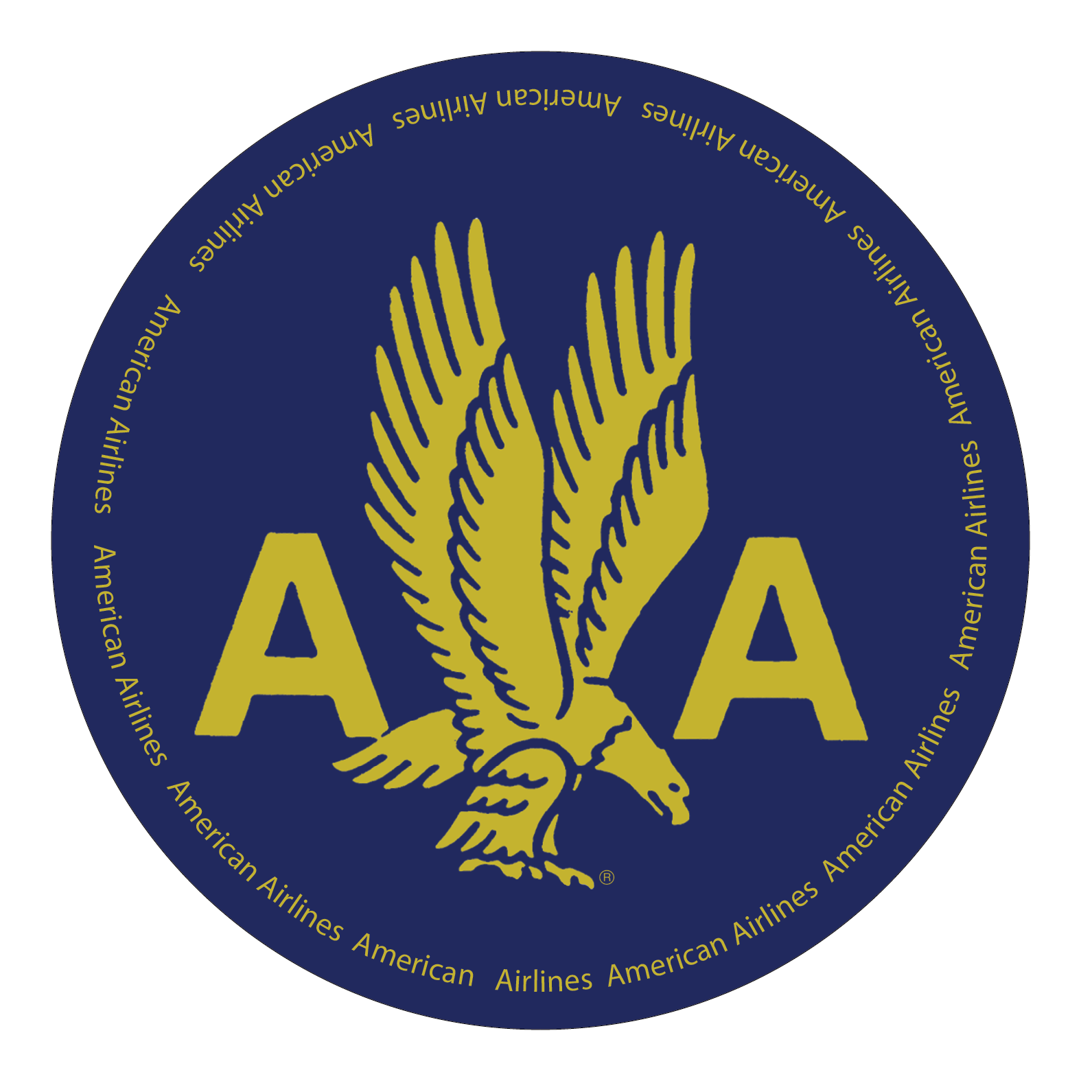 AA Gold Eagle Circled - Round Sandstone Coaster