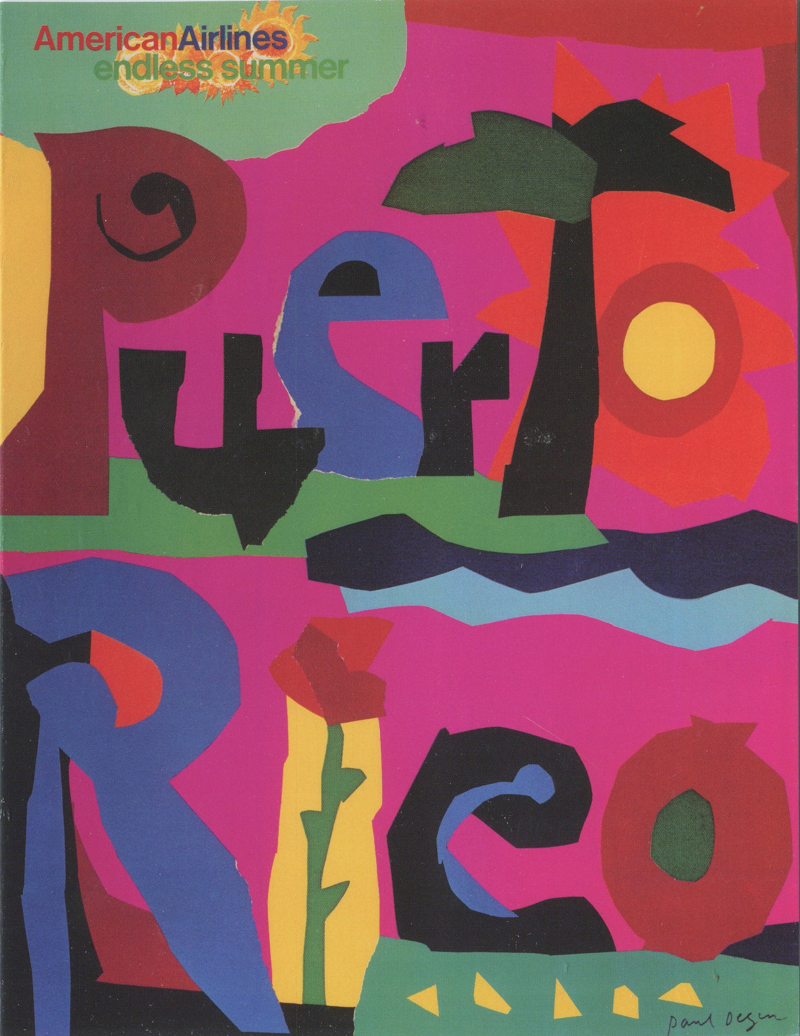 American Airlines Puerto Rico Travel Poster Note Cards - Pack of 12