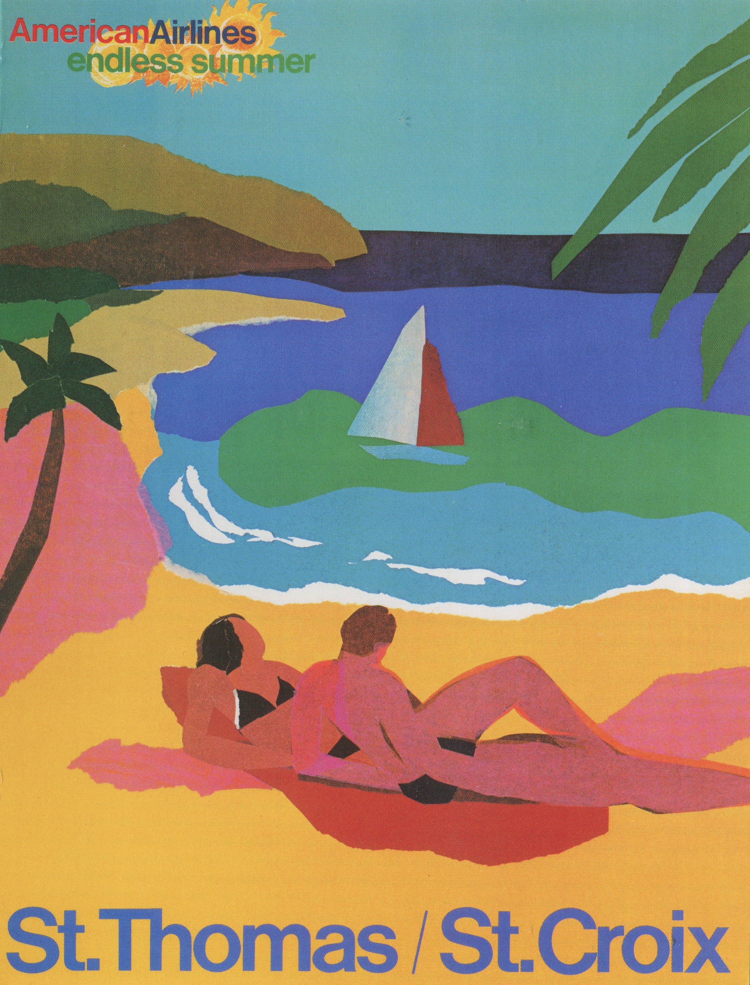 American Airlines St. Thomas/St. Croix Travel Poster Note Cards - Pack of 12
