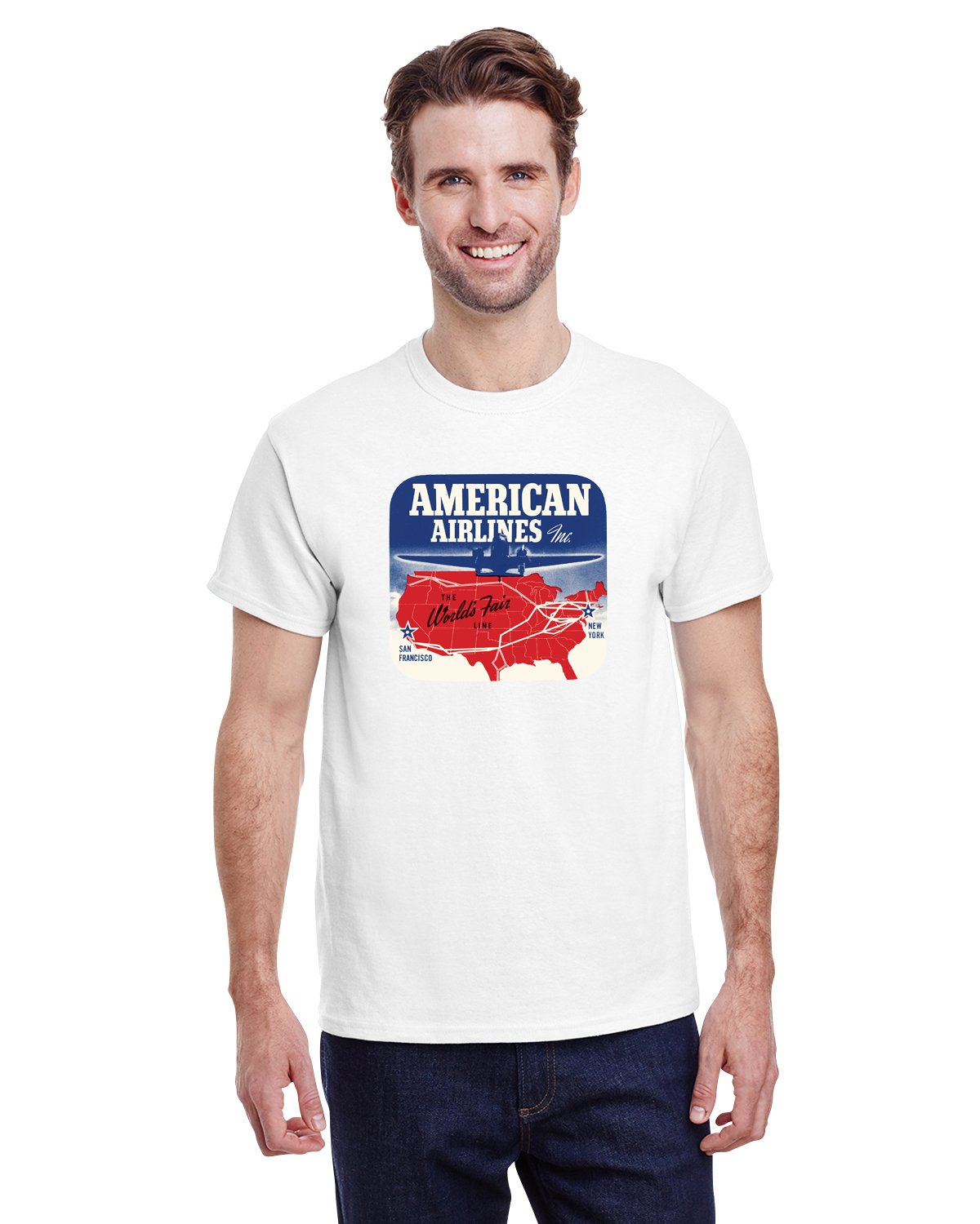 American Airlines World's Fair Bag Sticker T-shirt