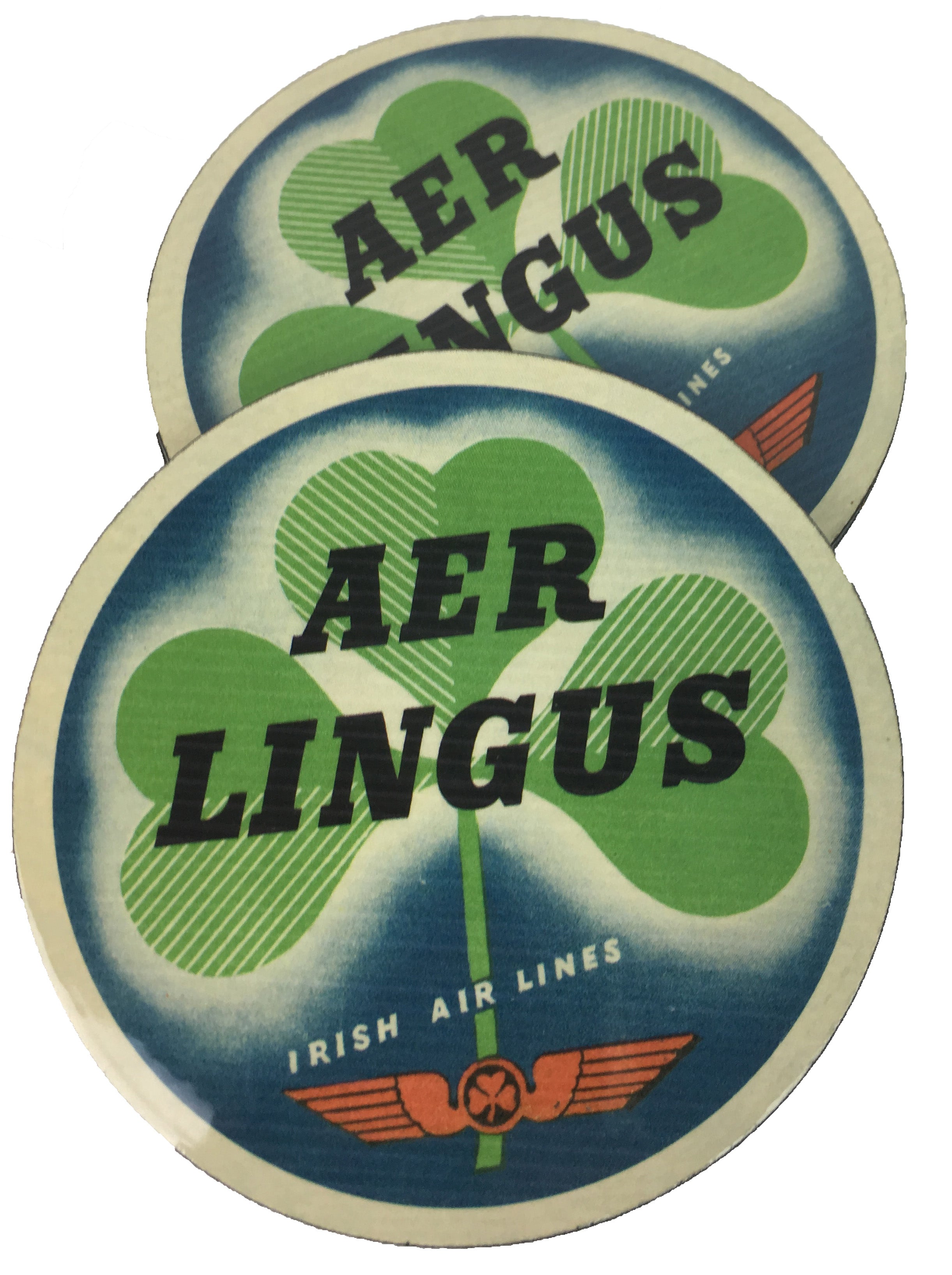 Aer Lingus Airlines Vintage Round Sandstone Coaster