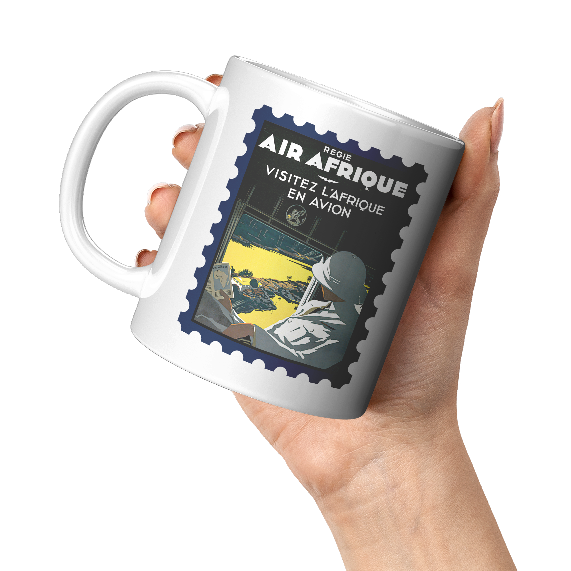 Air_Afrique_African_1960s_Travel_Poster__11oz_White_LH_Model_Mockup.png