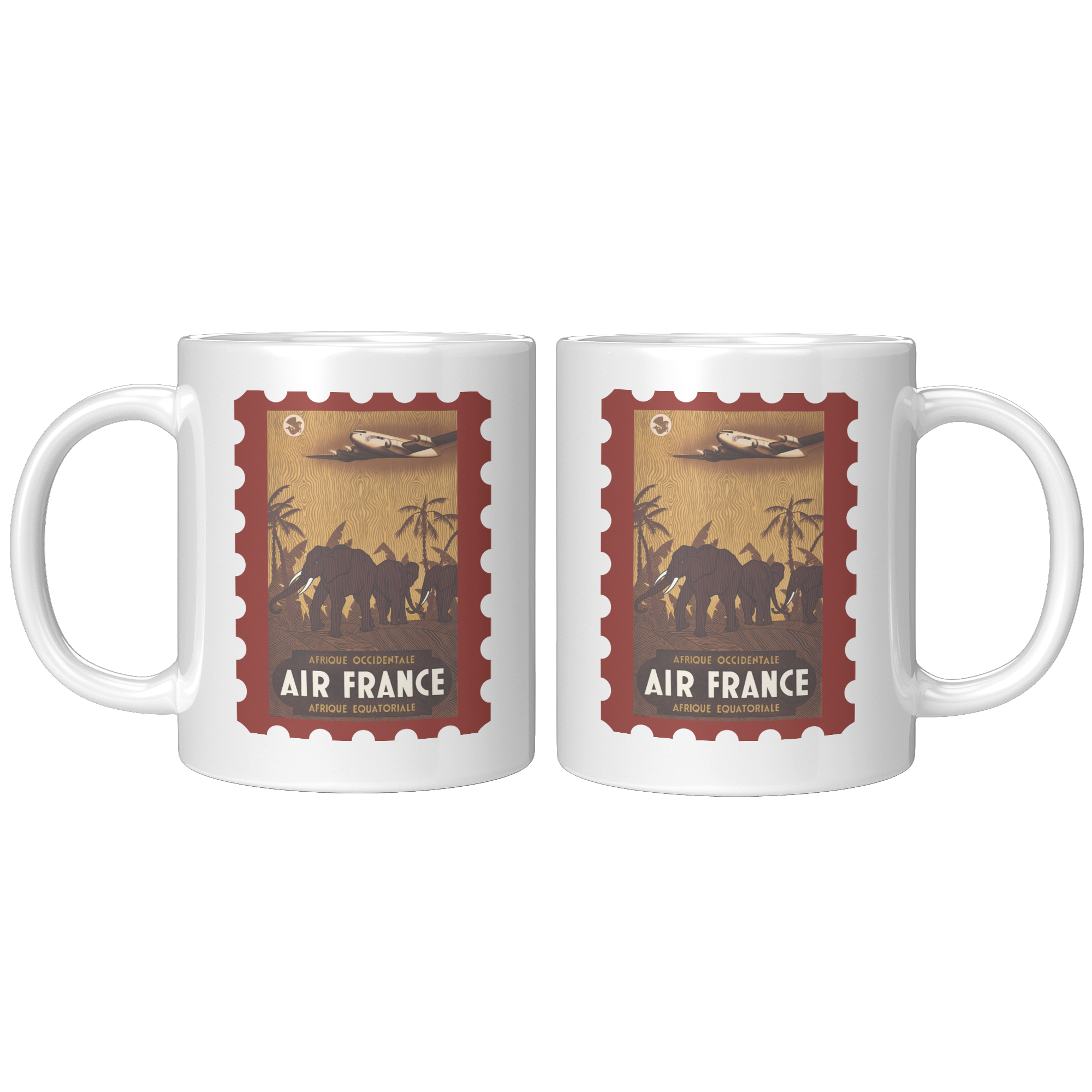 Air France Africa Travel Poster 1950s Coffee Mug