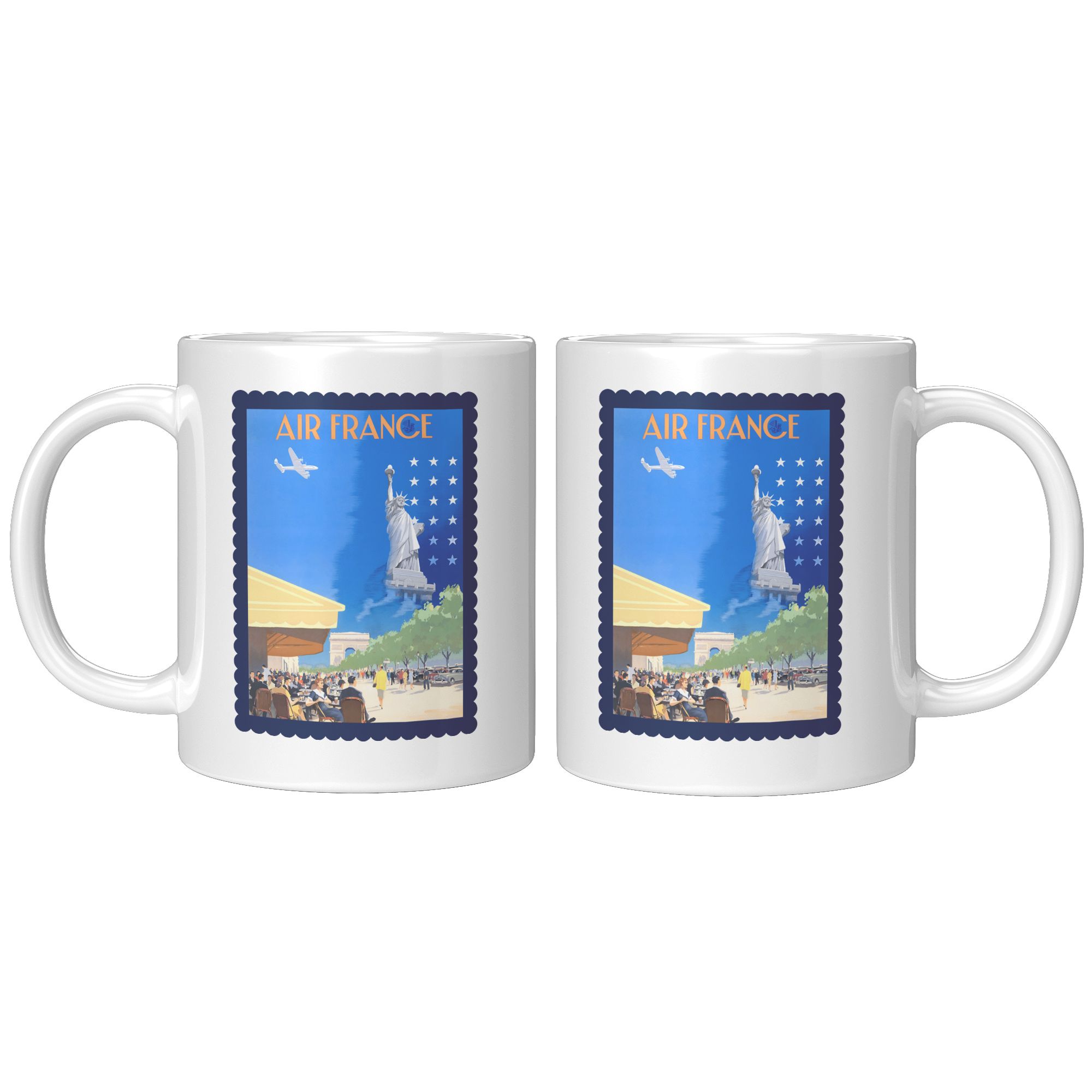 Air France USA TRavel Poster from the 1950s Coffee Mug