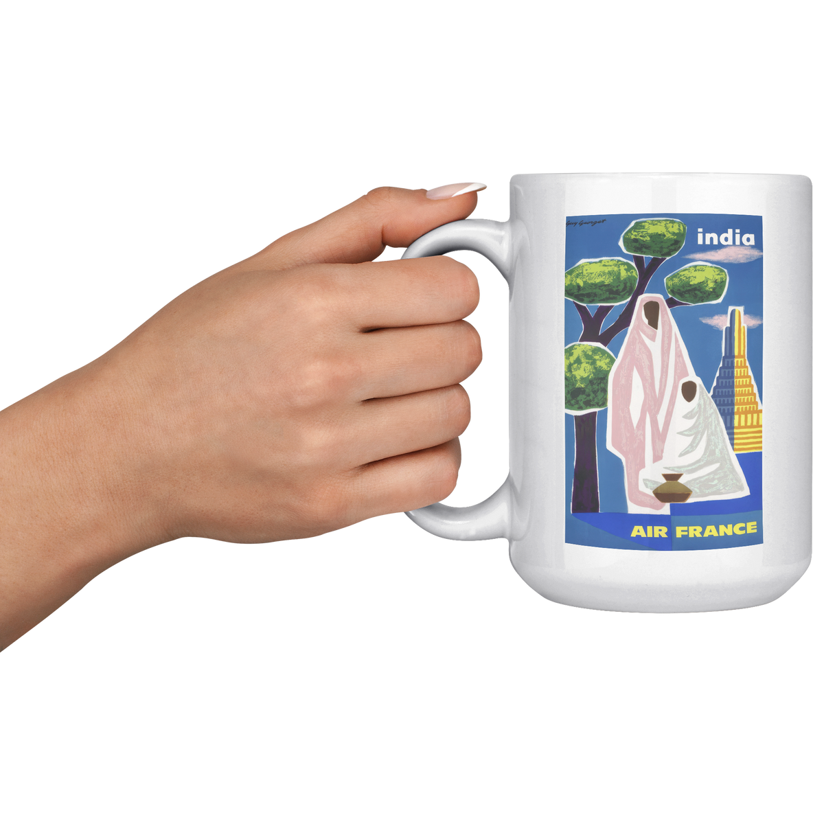 Air_France_Vintage_1950_India_Travel_Pos_15oz_White_LH_Model_Mockup.png_16298580