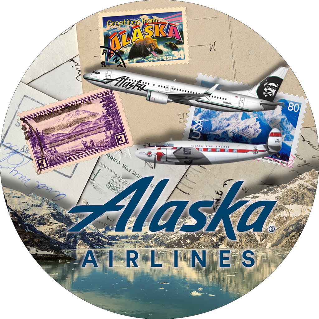 Alaska Flight Stamped Sandstone Coaster