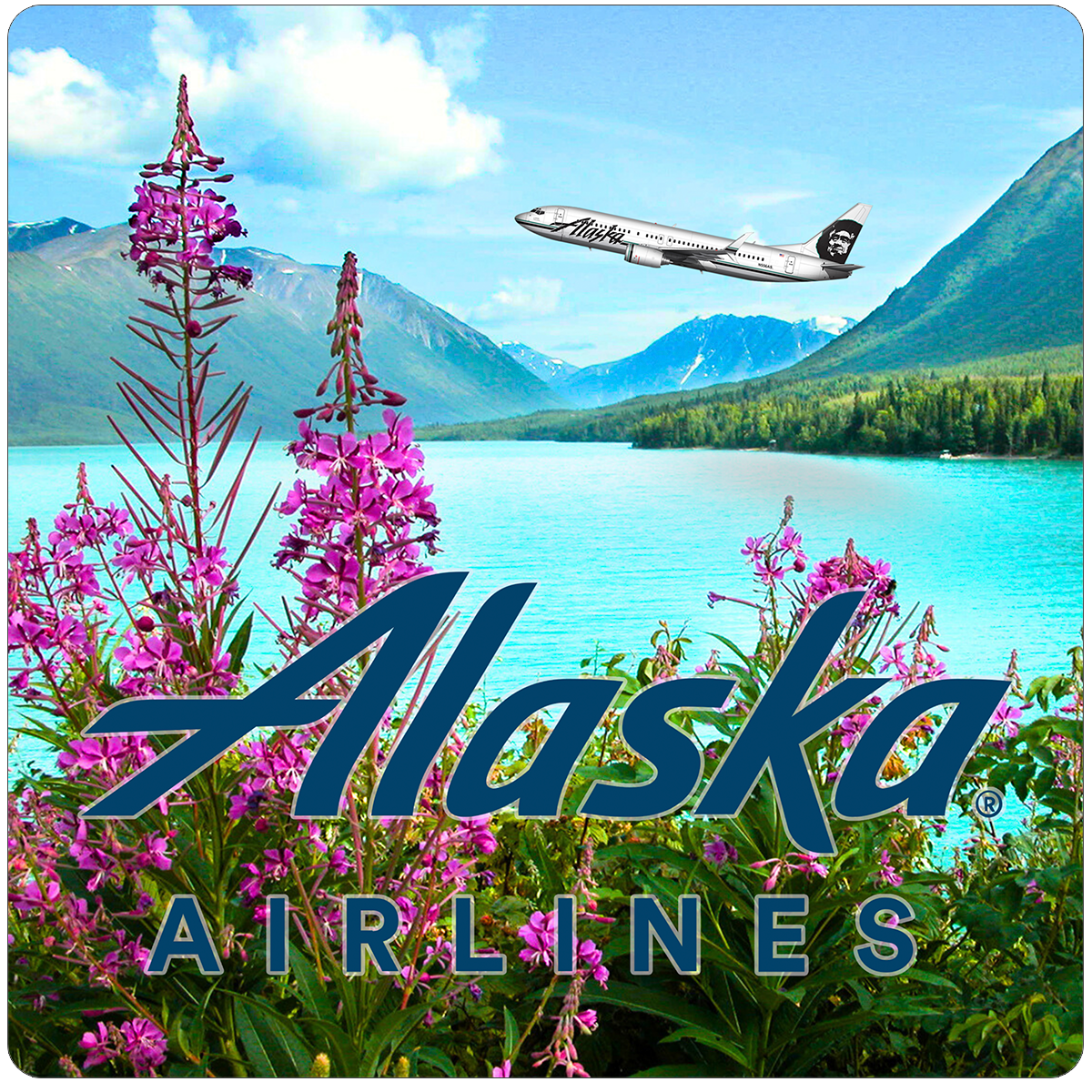 Alaska Let's FLY Sandstone Coaster