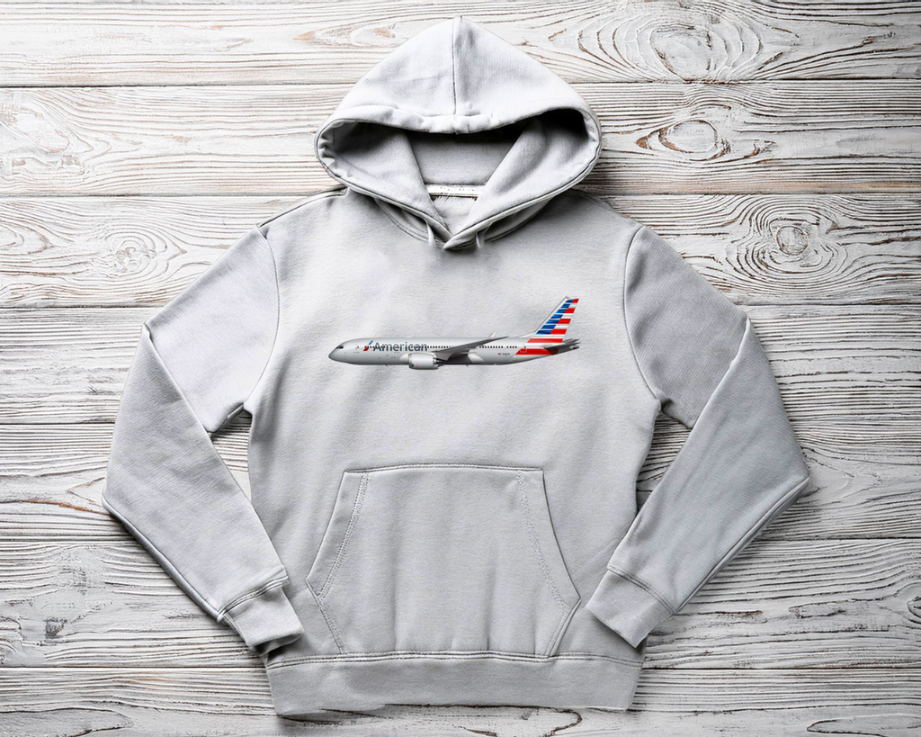 American Airlines 2013 Livery Hooded Sweatshirt Screen Printed