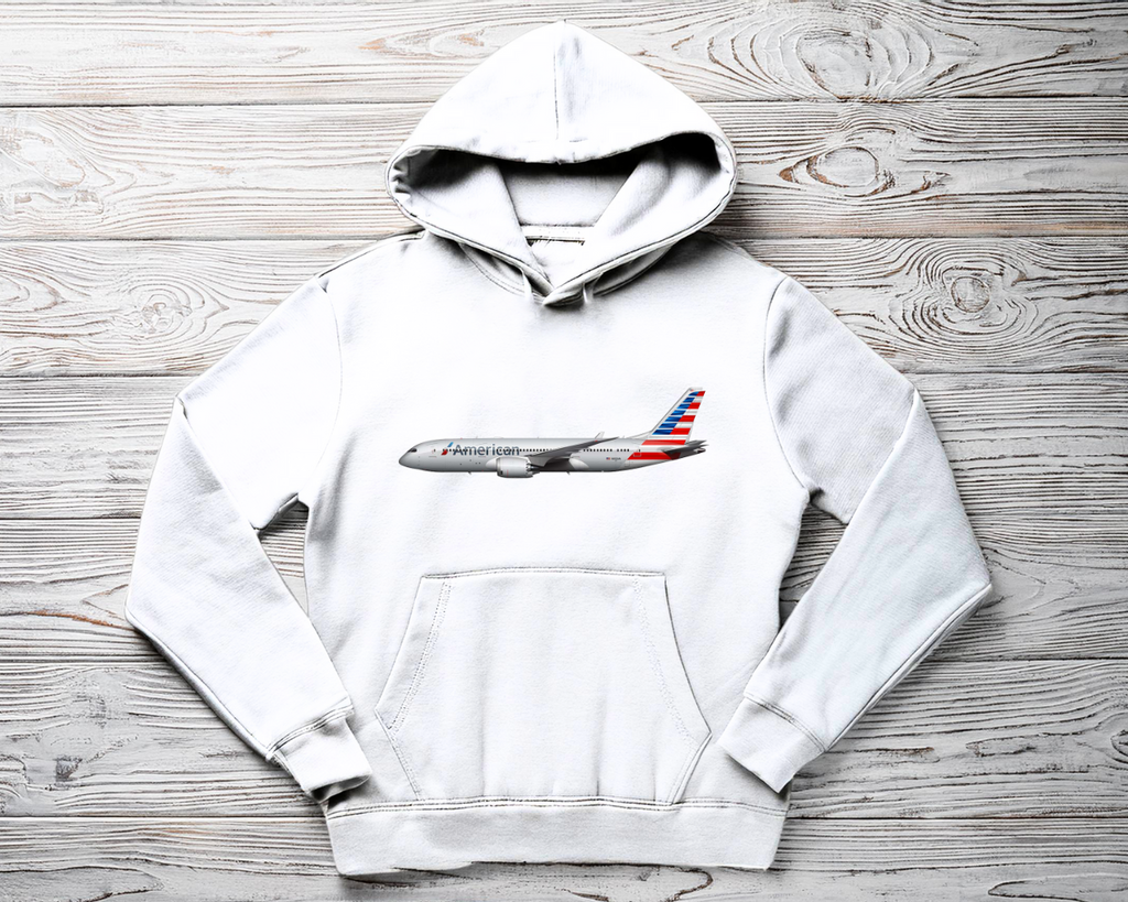 American Airlines 2013 Livery Hooded Sweatshirt Screen Printed
