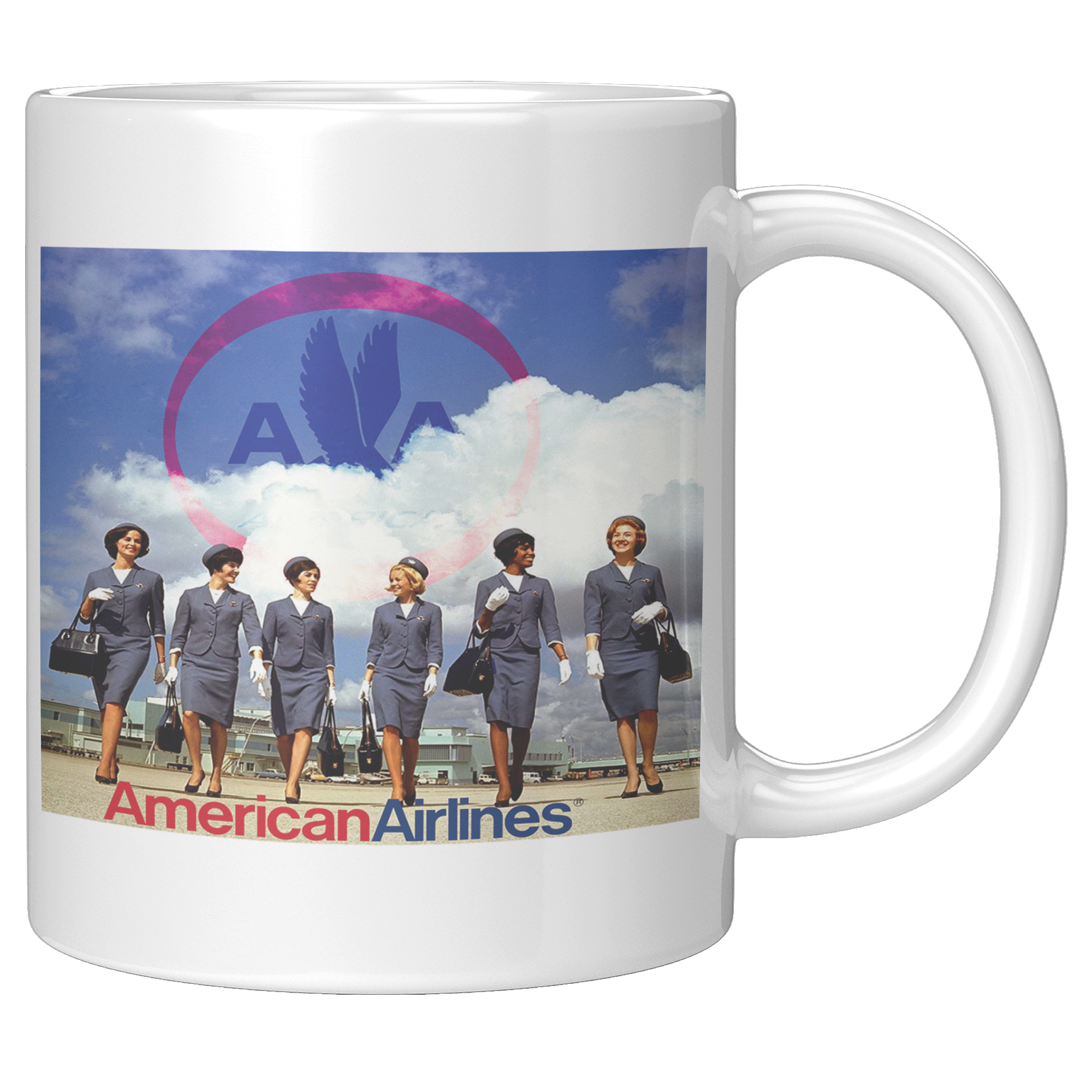 American_Airlines_1960s_Stewardess_Image_11oz_White_RH_Mockup.png