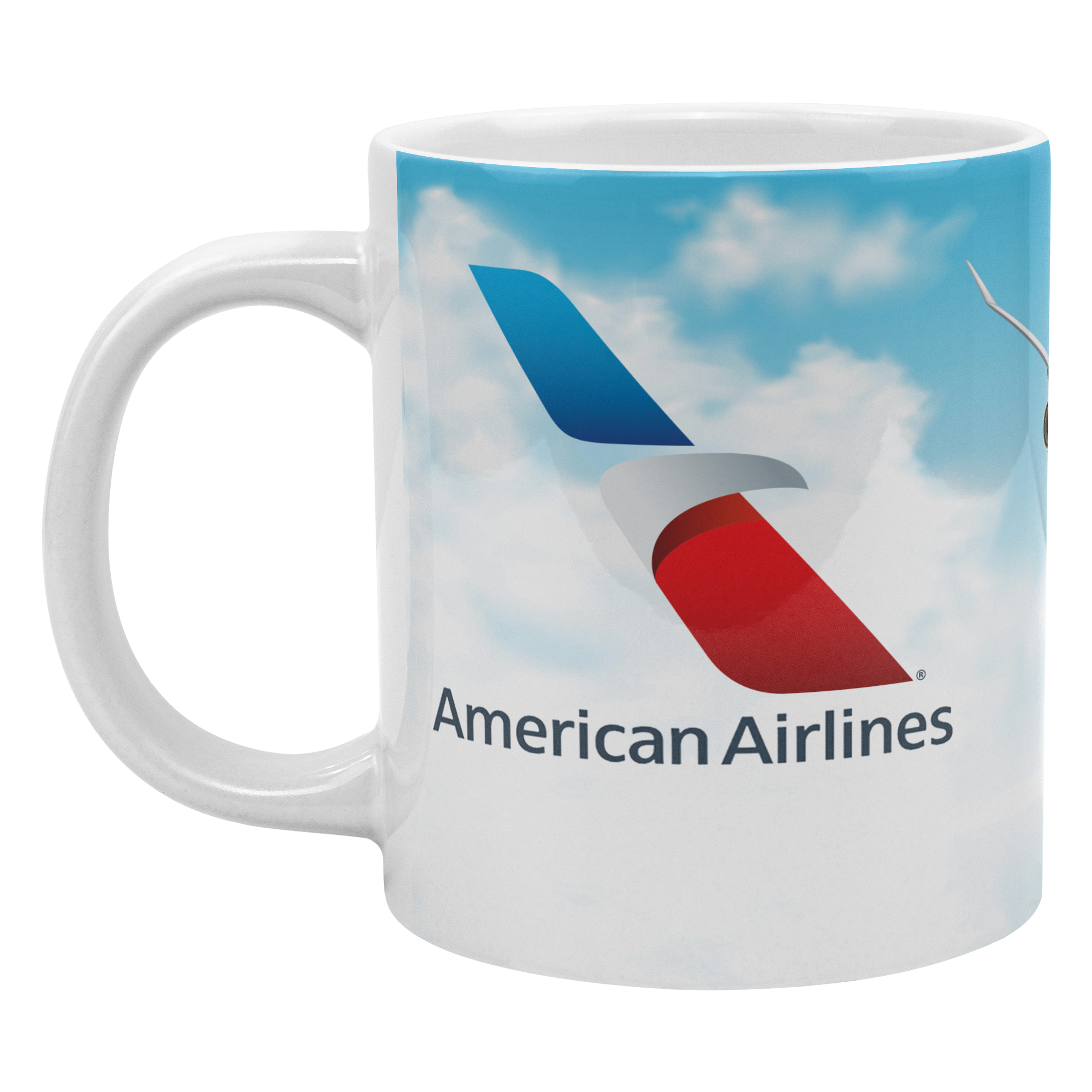 American Airlines Logo and Airplane 20oz Coffee Mug - Aviation Gift