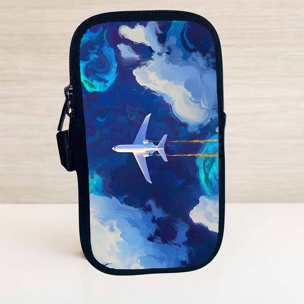Oil Pastel Plane Travel Pouch