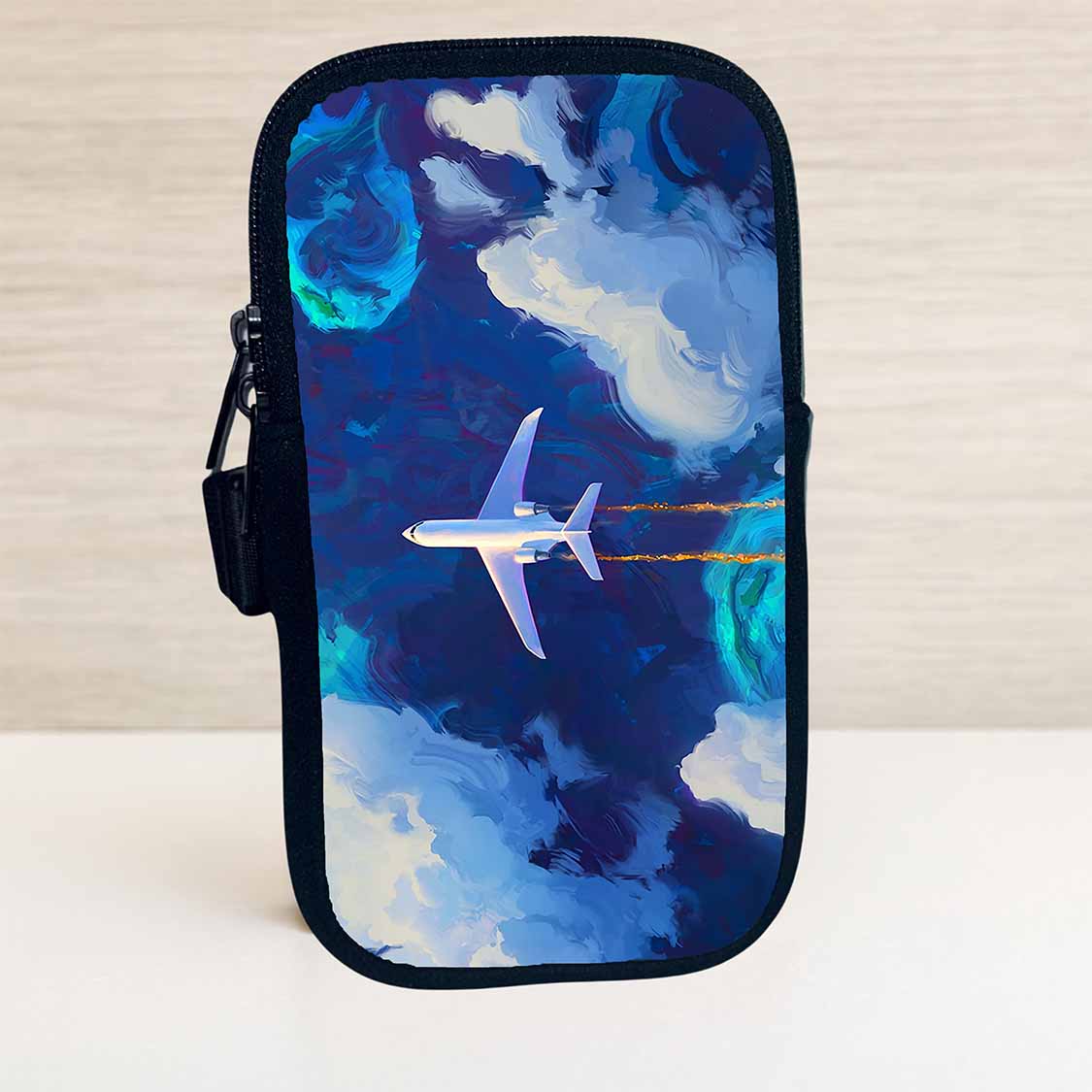 Oil Pastel Plane Travel Pouch