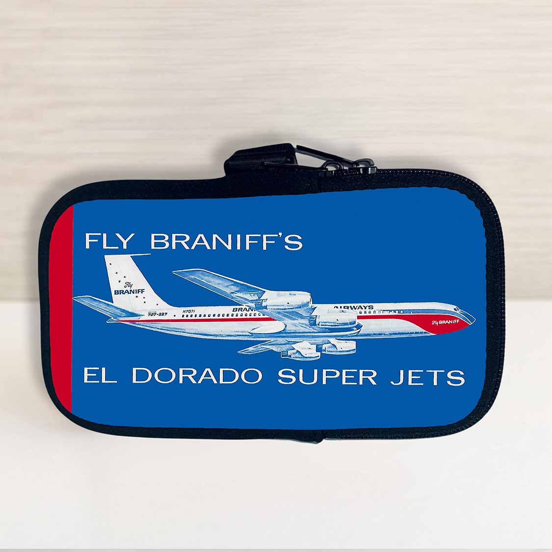 Braniff International El Dorado Super Jets Bag Sticker Travel Pouch