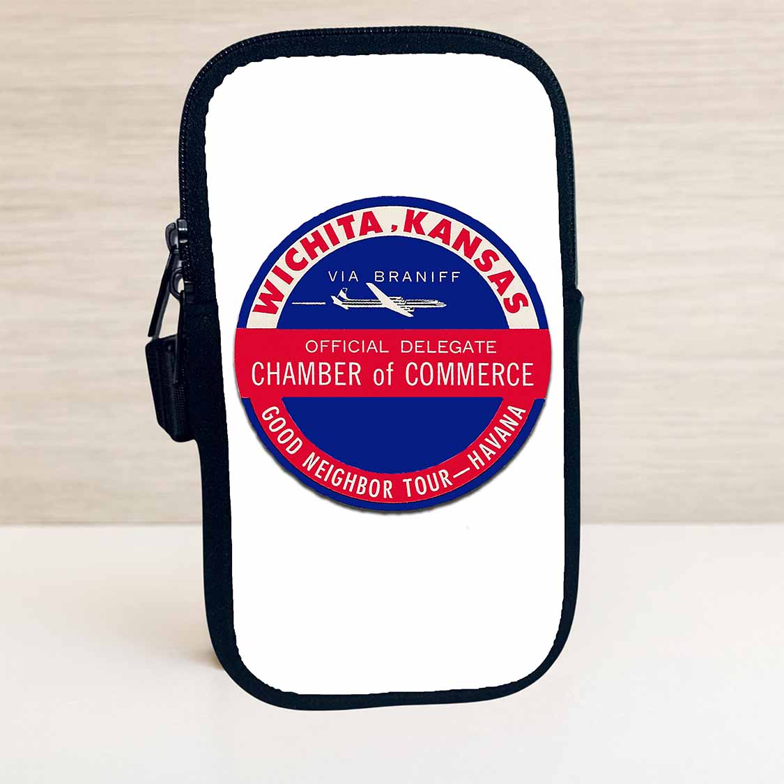 Braniff International Wichita Kansas Chamber Bag Sticker Travel Pouch