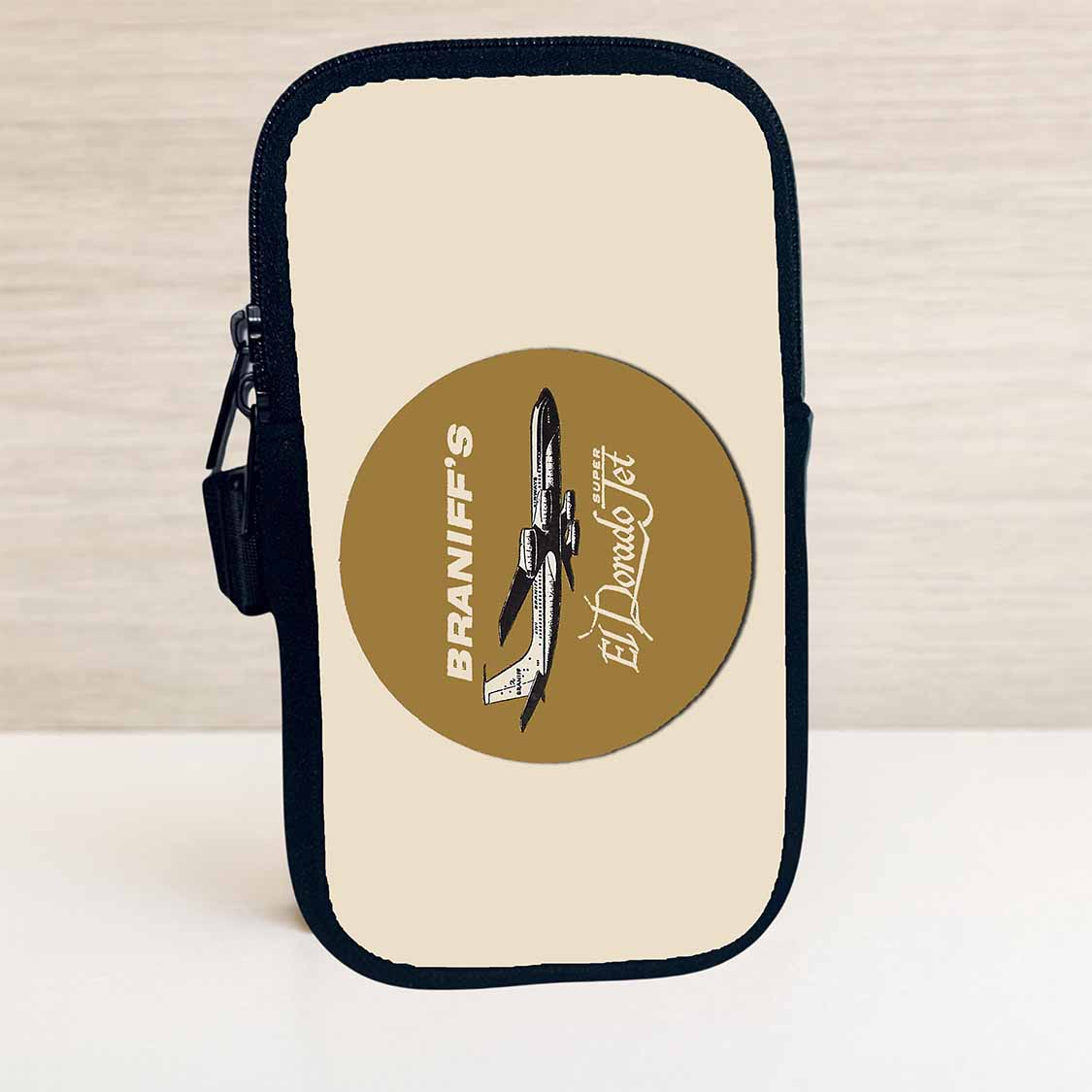 Braniff International Airways Golden El Dorado Jets Bag Sticker Travel Pouch