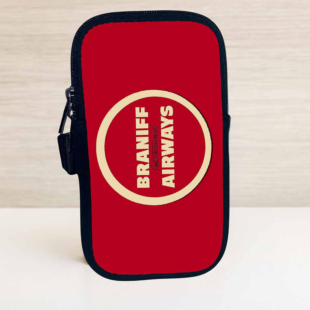 Braniff Airways Red Logo Bag Sticker Travel Pouch