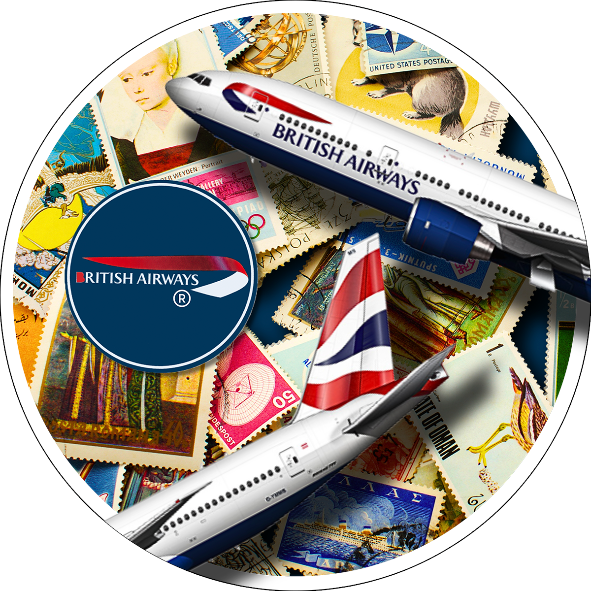 British Airways Stamped Sandstone Coaster