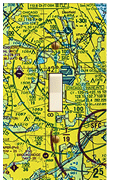 Wall Light Switch Cover | Single or Dual | Toggle or Rocker - Sectional Aeronautical Chart