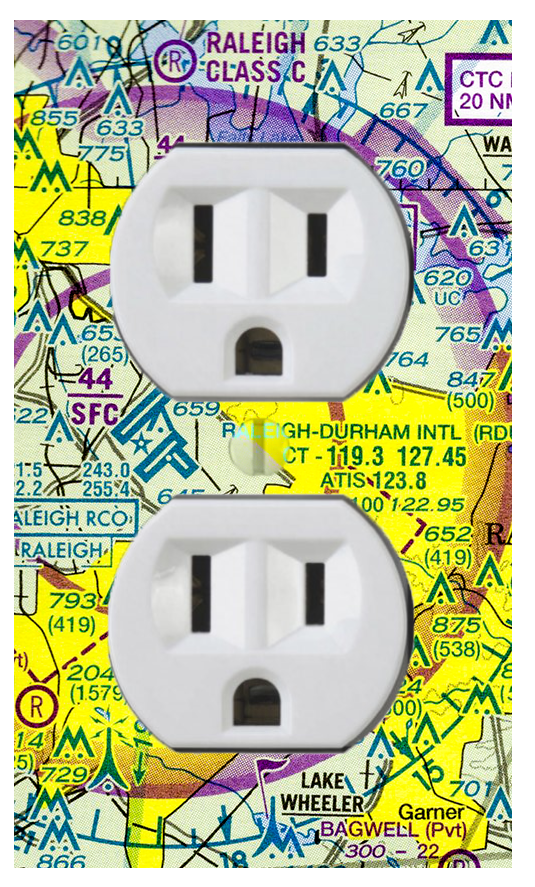 Outlet Wall Plate | Dual or Quad - Sectional Aeronautical Chart
