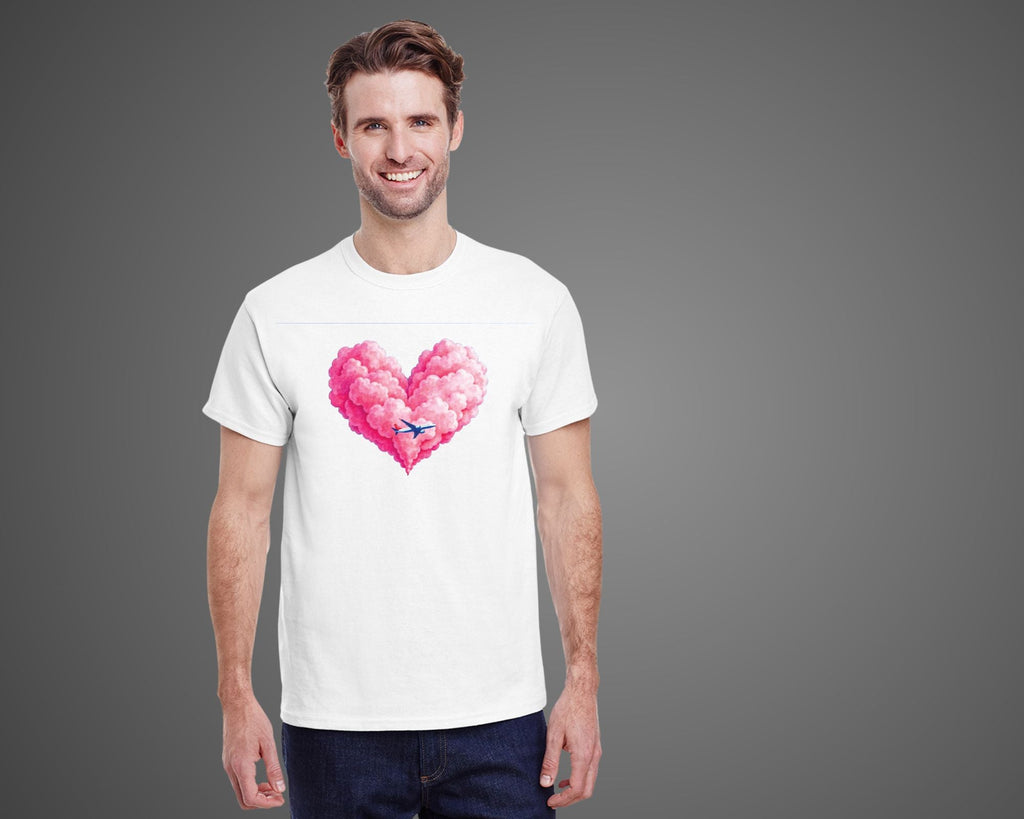 Valentine Cloud Heart & Plane T-Shirt SoftStyle