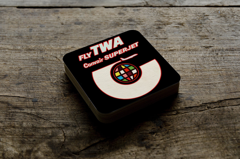 TWA Convair with the Red Outline Sandstone Coaster