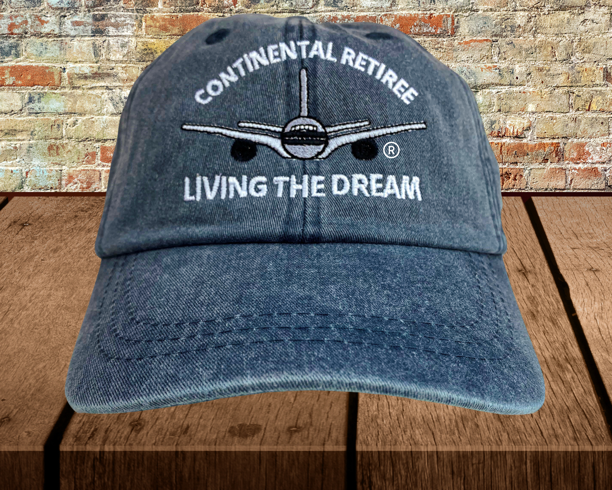 Continental Airlines Living the Dream - Retiree Blue Twill Cap