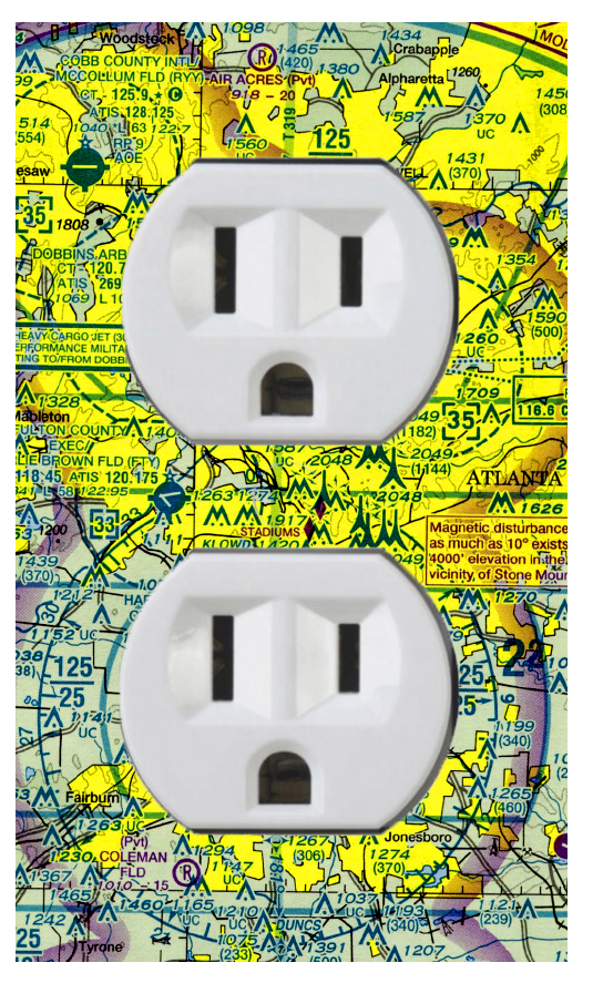 Outlet Wall Plate | Dual or Quad - Sectional Aeronautical Chart