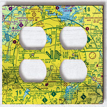 Outlet Wall Plate | Dual or Quad - Sectional Aeronautical Chart