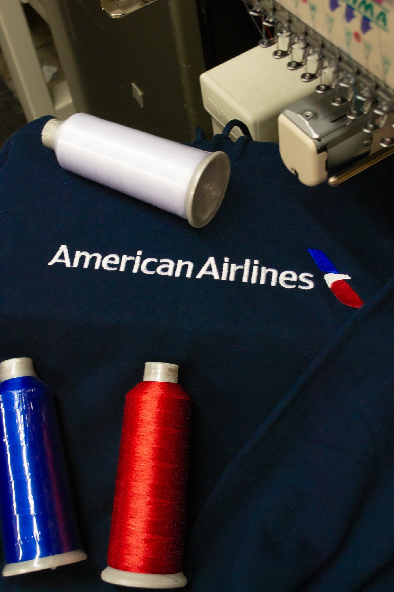 American Airlines Logo Full Chest Hoodie Embroidered