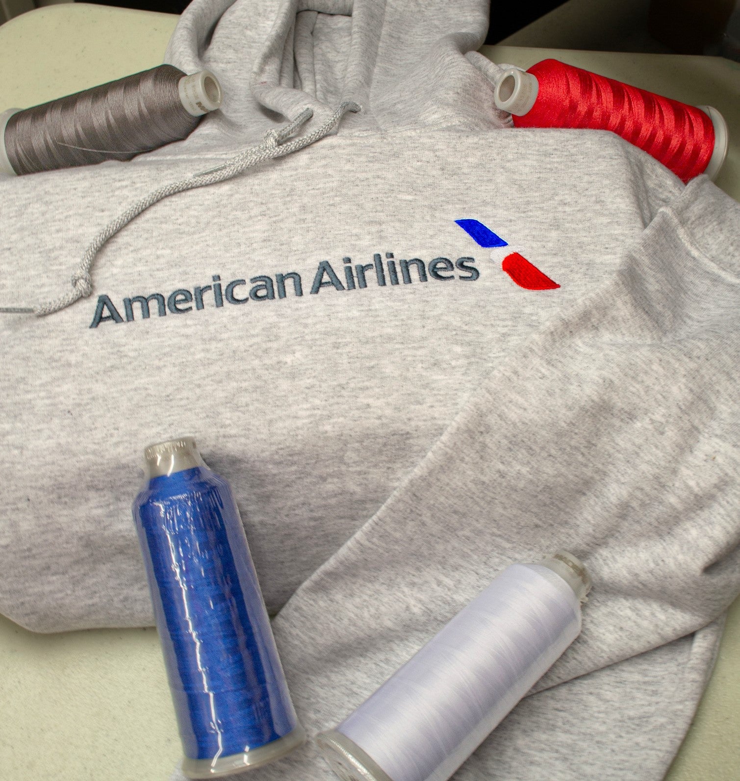 American Airlines Logo Full Chest Hoodie Embroidered
