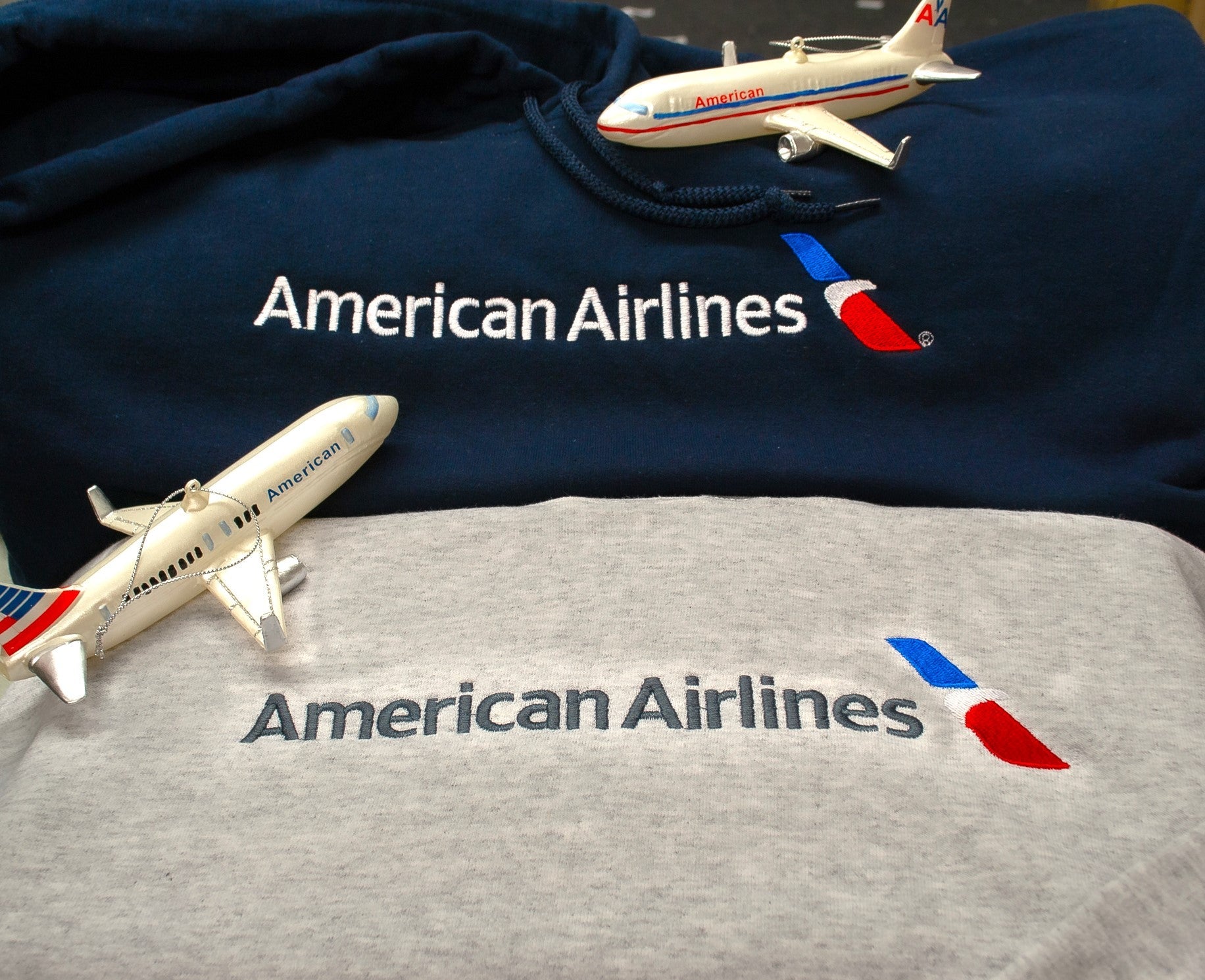 American Airlines Logo Full Chest Hoodie Embroidered