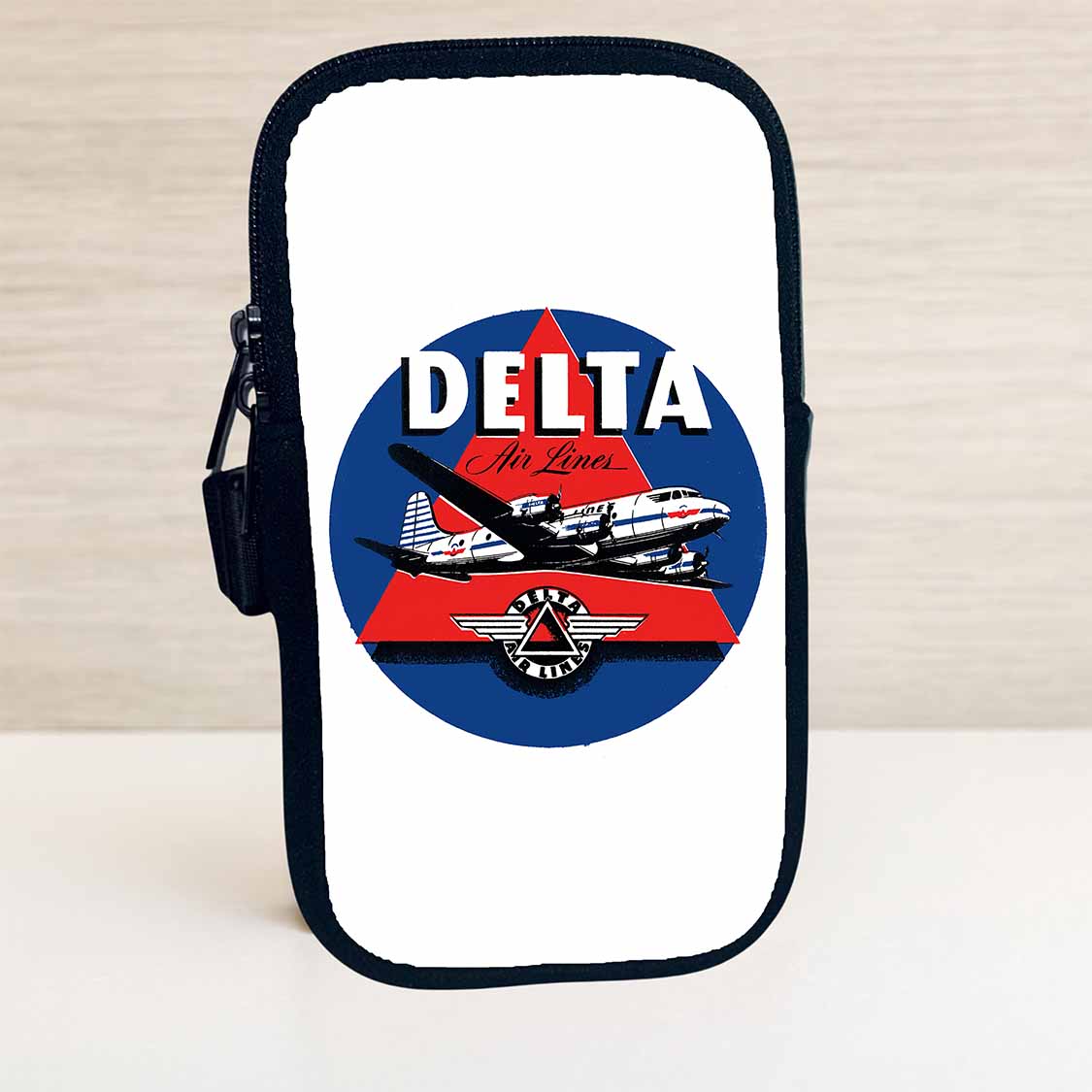 Delta Air Lines Vintage 1950's Dark Blue Bag Sticker Travel Pouch